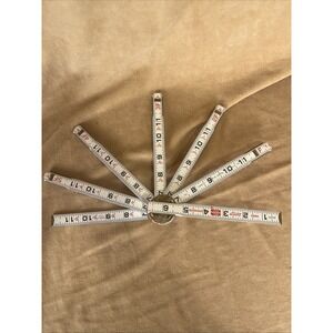 Lufkin Red End No. 1066D Engineers  Wood Folding Ruler Brass Lock Joints 6 Foot